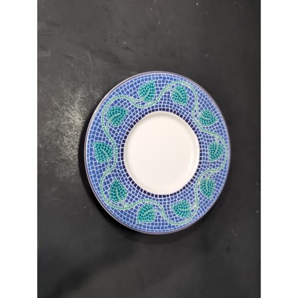 Dansk Mosaic Tile Flat Cup & Saucer Set, Porcelain Tea Cup, Collectible Dishware - Picture 8 of 12